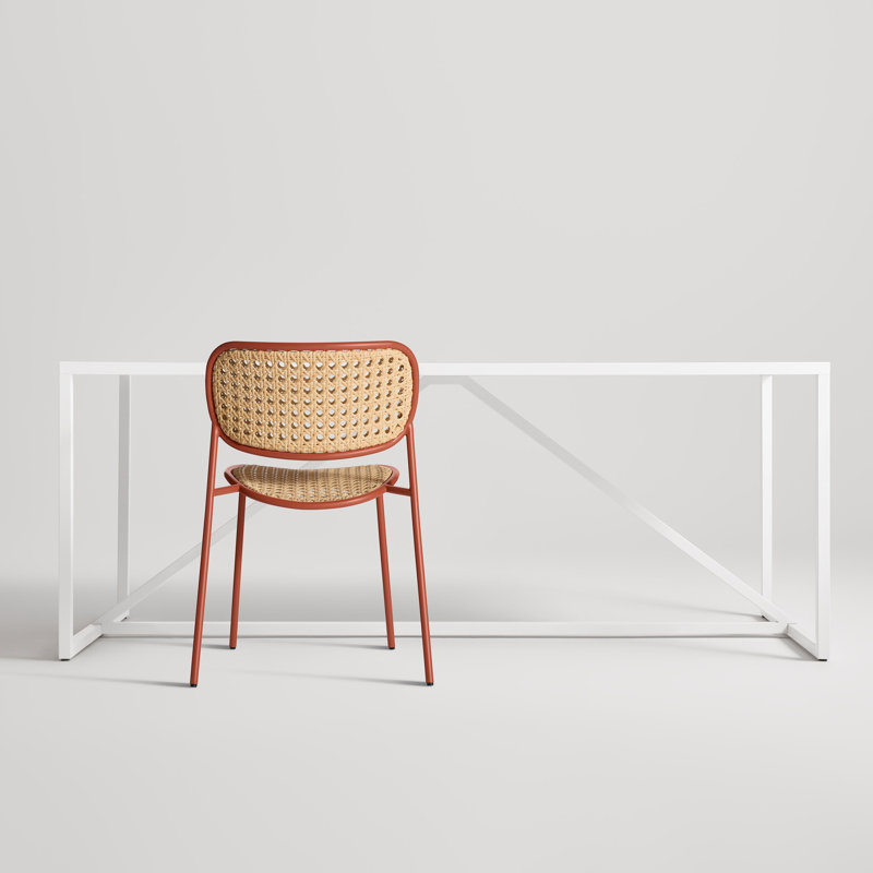 Made You Look Outdoor Dining Side Chair, Tomato