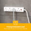 GEEPAS 4 Gang Extension Lead, 2M Cable | 4-Way Plug Extension Cable with Neon Indicator Light | Wall Mountable & Multi Socket Mains Strip for Home Bedroom Office | Heavy Duty UK Plug | White-129015004