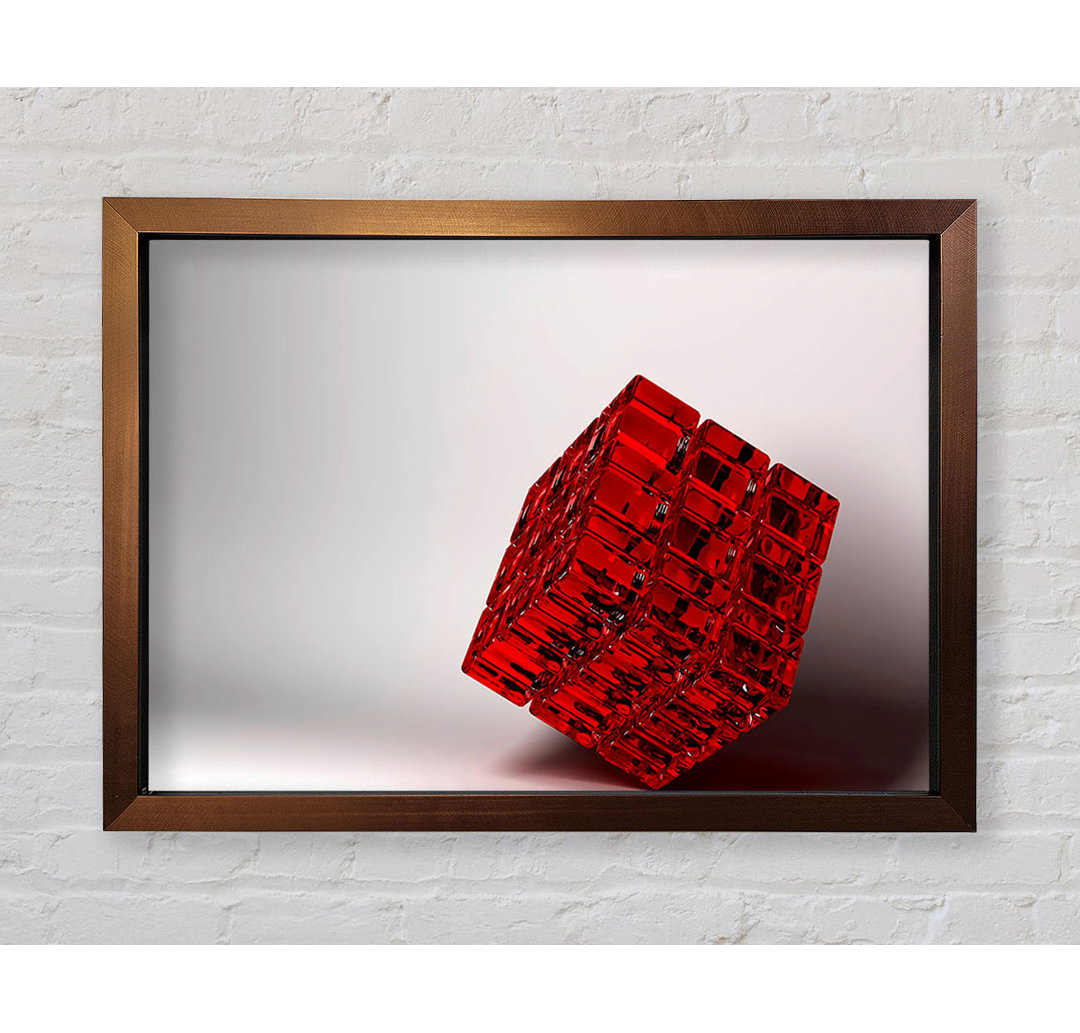 Red Jelly Cube Gerahmter Druck Wandkunst