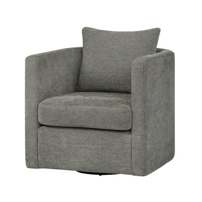 Sutton Grey Swivel Barrel Chair