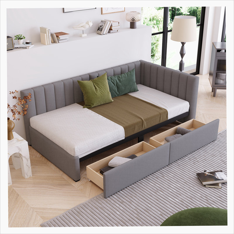 Sofa Bed Frame No Box Spring Needed, Gray