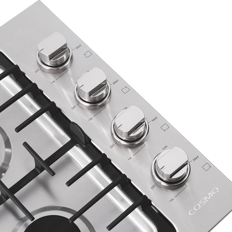 Plaque de cuisson à 4 brûleurs au gaz en acier inoxydable Cosmo 30 po Cosmo