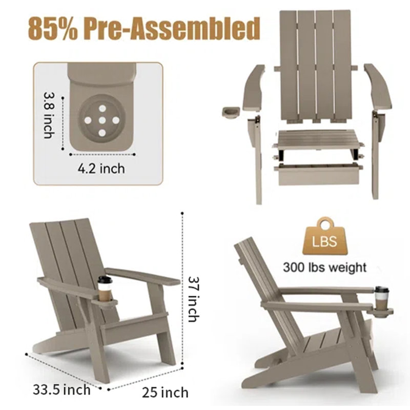 Weather-resistant Outdoor Adirondack Chair