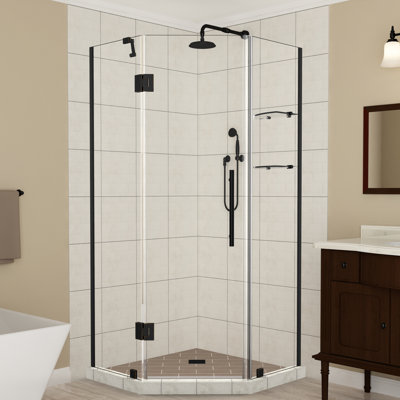Porte de douche à charnière sans cadre 36 po x 72 po Merrick GS