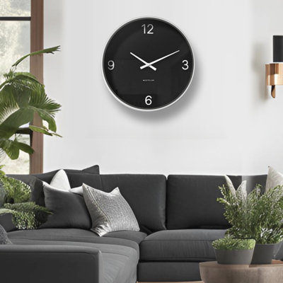 12" MODERN B&W WALL CLOCK