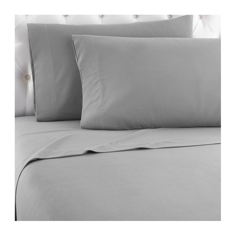 Ensemble de draps à poche profonde en microflanelle® de couleur unie, Pierre grise