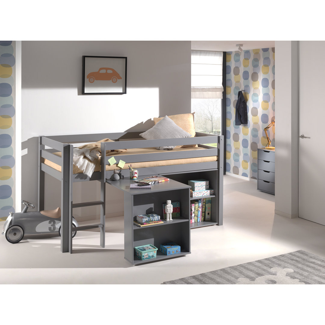 Cuckooland Pino Kids Cabin Bed with Desk and Bookcase - Grey