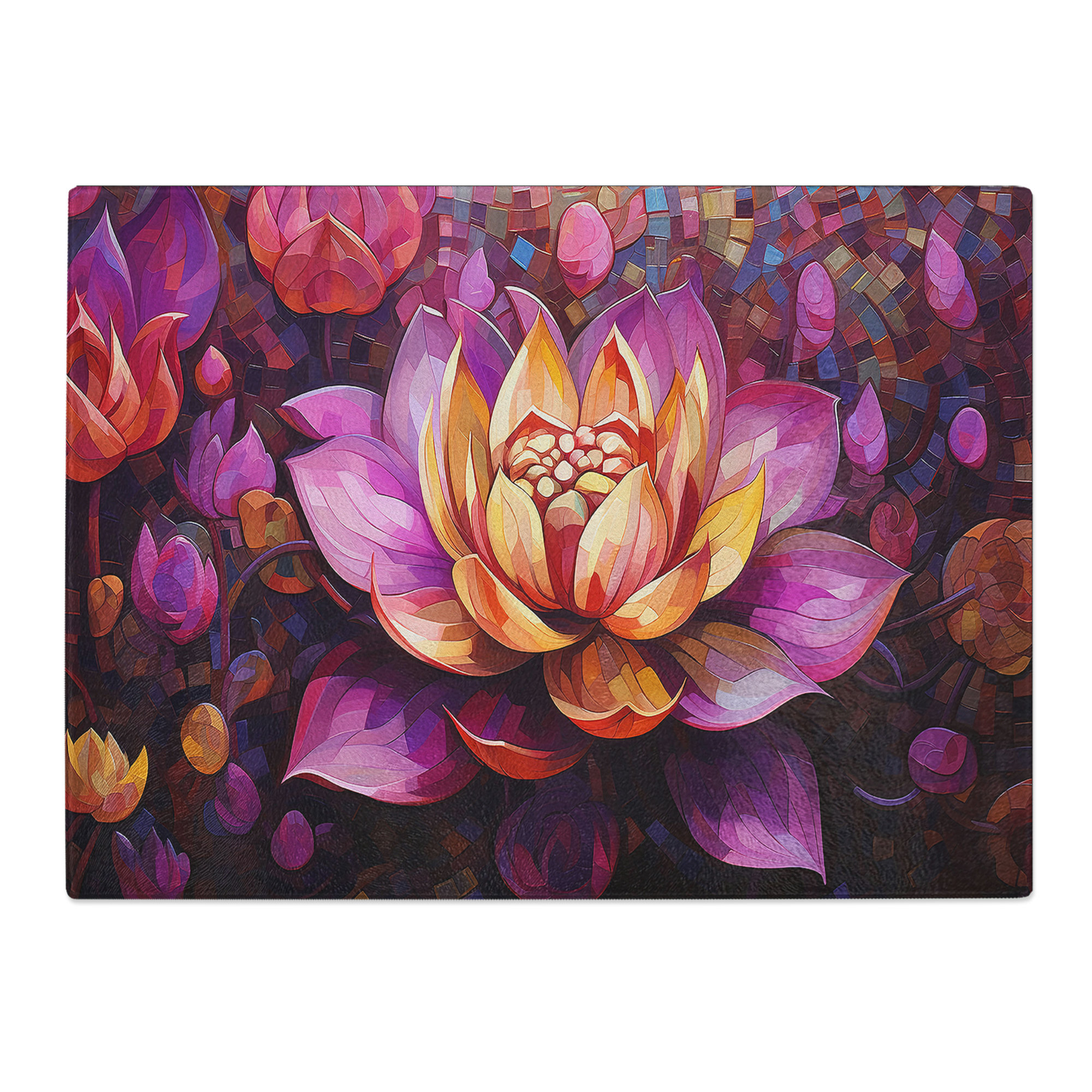 Metro Lane Lotus Flower Orphism Glass Chopping Board | Wayfair.co.uk
