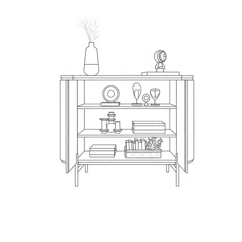 Multi-functional adjustable storage sideboard, Blue