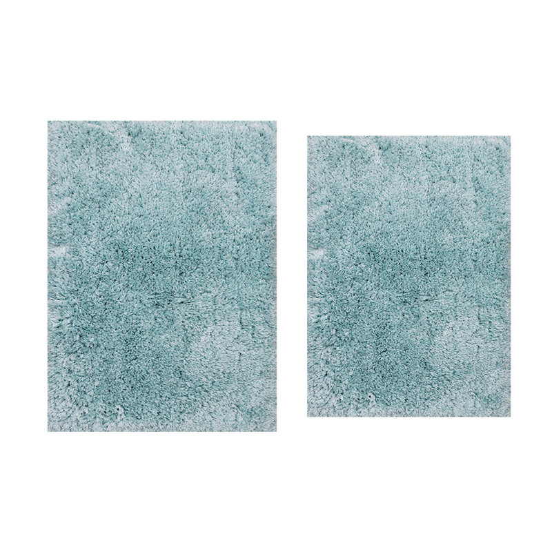 Royal 2-Piece Microfiber Bath Rug Set, Non-Slip Rubber Backing, Ultra-Absorbent, Quick-Dry, Machine Washable Plush Bathroom Mats for Shower and Tub, Soft Comfort, Turquoise