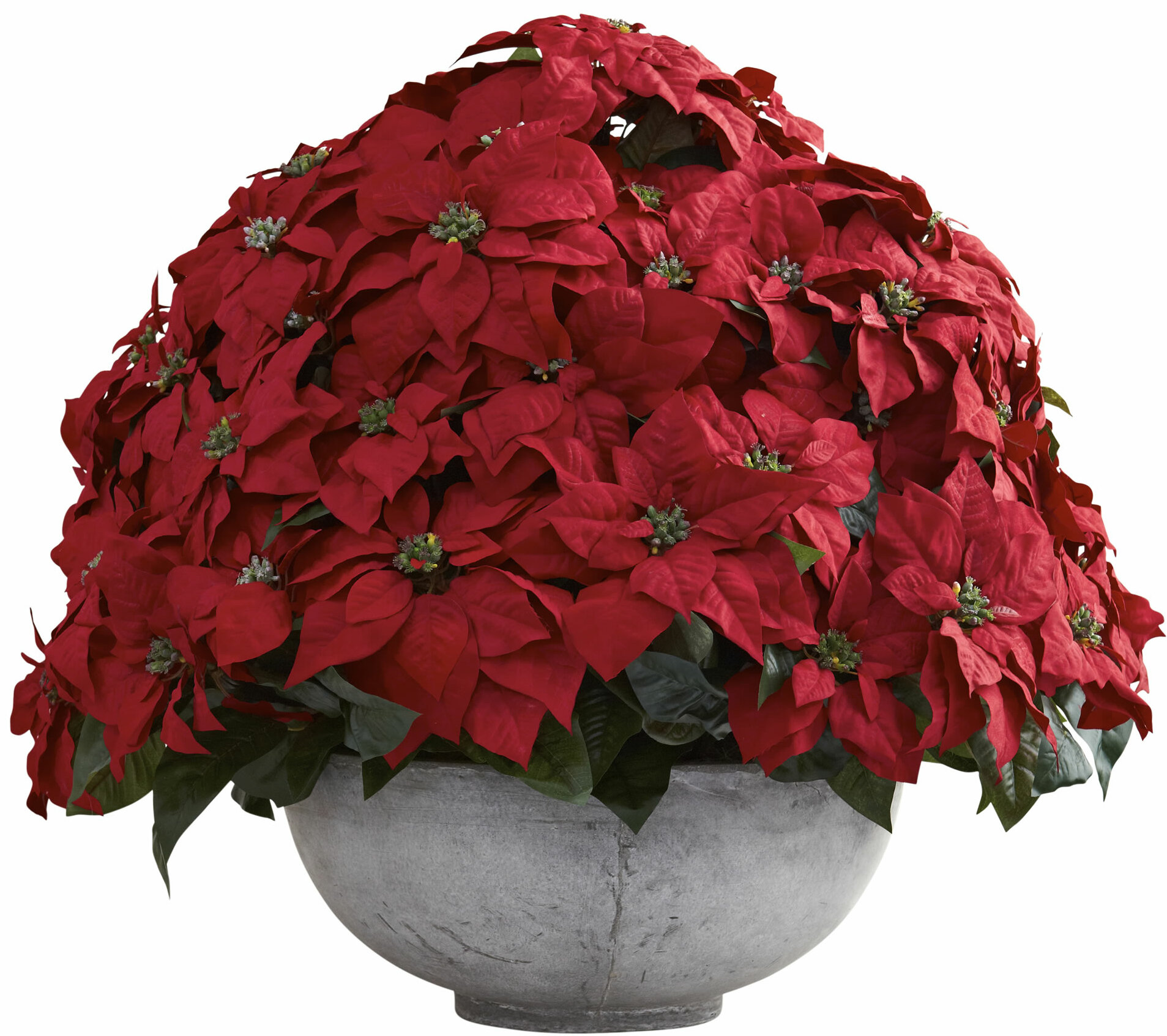 Nearly Natural 31-in Red Indoor Artificial Poinsettia Artificial Flower in  the Artificial Plants & Flowers department at