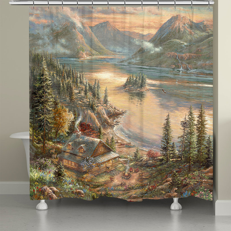 Thomas Kinkade Lakeside Splendor Shower Curtain