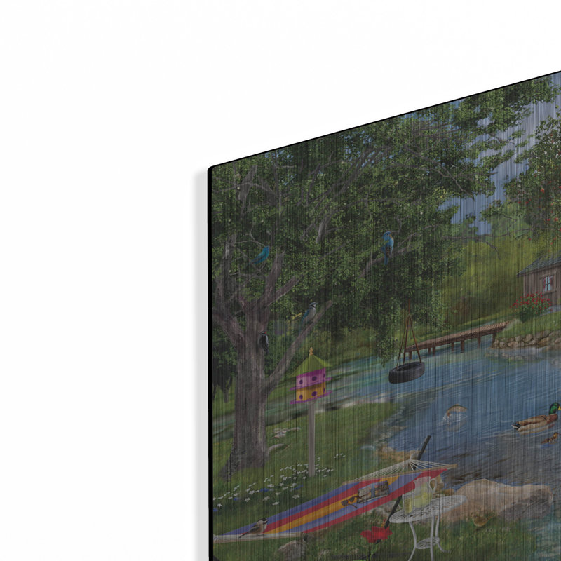 «Summer Cabin» par Bigelow, illustrations en métal, H 12 po x l 16 po