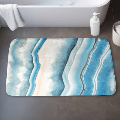 Textured geode Bath Mat with Non-Slip Backing - Quick Dry Memory Foam Bathroom Rug - Absorbent - Modern Plush Spa-Style - Machine Washable