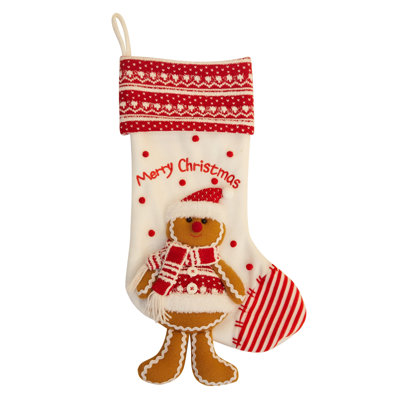 Season's Designs 2in White Gingerbread Dangling Legs Holiday Stocking Christmas Decor