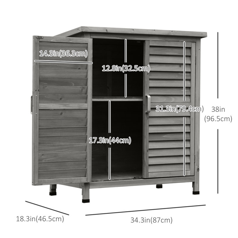 Remise de rangement horizontale en bois massif l 3 pi x P 2 pi