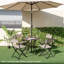 Table de patio en aluminium coulé 31 po de diamètre avec trou pour parasol