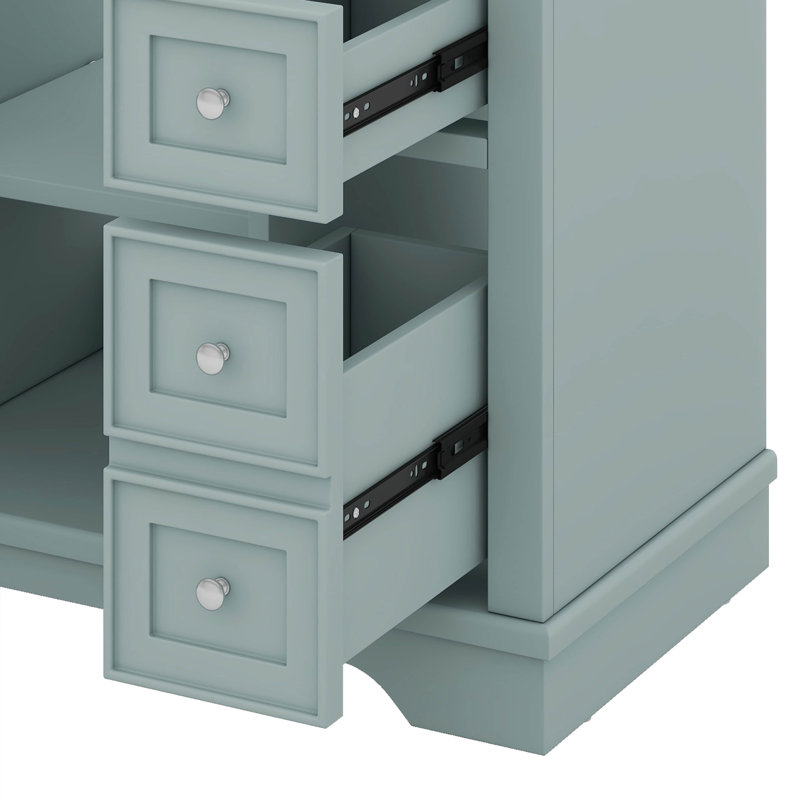 Base de meuble-lavabo 36 po, 1 armoire et 6 tiroirs 36 po, Vert