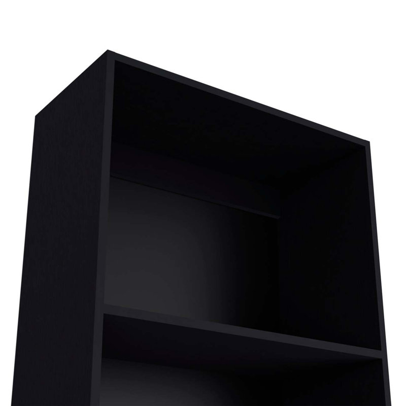 Sutton Slim Bookcase with Modern 5-Shelf Design, Black, (5 Shelves) 71.1"H x 24.7"W x 11.7"D