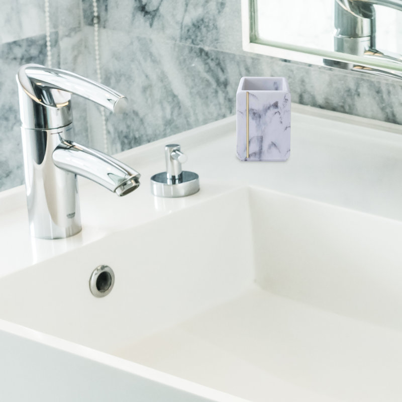 Gobelet pour salle de bain en résine Ben & Jonah Oro Streak Marble