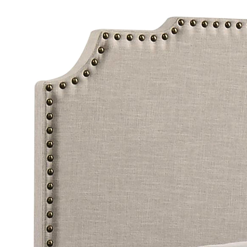 Comfortable Beige Full Size Bedroom Bed - Provides A Restful Space Transitional Furniture Complements Interior Design