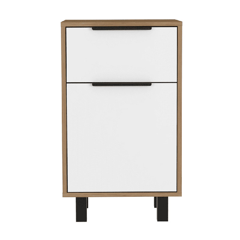 Kylia 41.2cm W Manufactured Wood Bedside Table, Natural/White