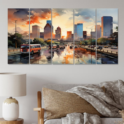 " Houston City Horizons I " 5 - Pieces