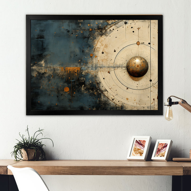 Décoration murale Quintero - Zodiac_106470, H 16 po x l 32 po x P 1 po, Impression noire sur toile encadrée