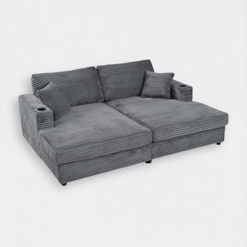 86.5'' Upholstered Sofa, Dark Gray