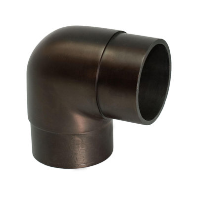 2" Dia. X 2-1/2" H Antique Bronze 90 Degree Flush Elbow Fitting For 2-Inch Bar Rail