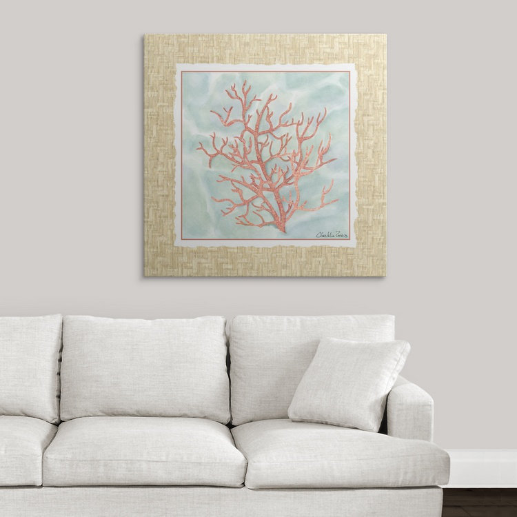 «Ocean Coral» par Mcclean, impression, H 35 po x l 35 po x 1,5 po, Toile