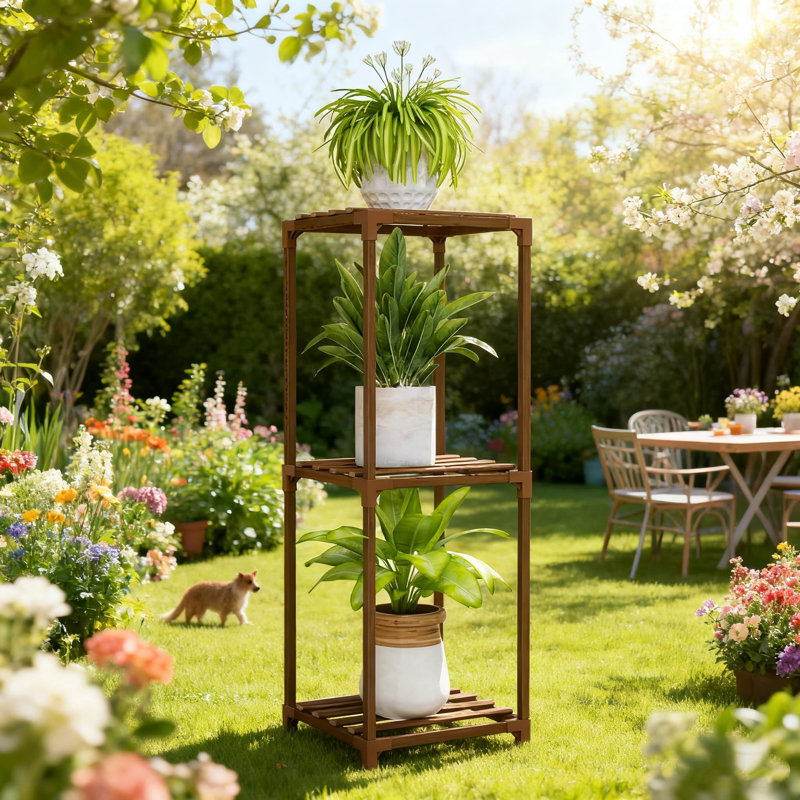 Support à plantes à 3 niveaux pour une utilisation intérieure et extérieure, étagère d'angle à plusieurs niveaux pour pots de fleurs multiples, support pour plantes de jardin sur le balcon