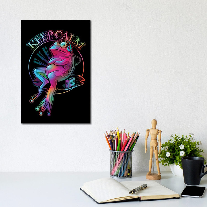 Keep Calm Frog by Adam Lawless - Wrapped Canvas Gallery-Wrapped Canvas Giclée, 20.32 cm H x 30.48 cm W