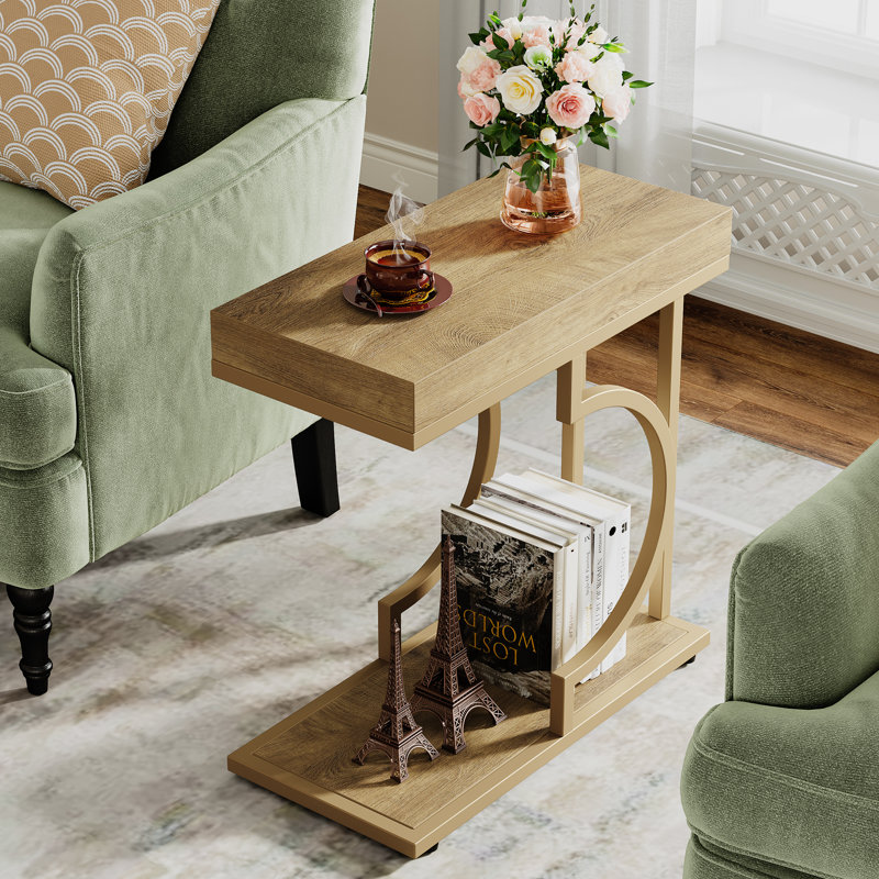 Ensemble de tables de bout Talib, Brun clair / or