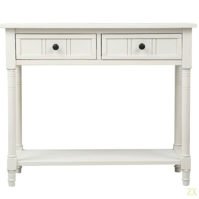 Console Table Traditional Design With Two Drawers And Bottom Shelf