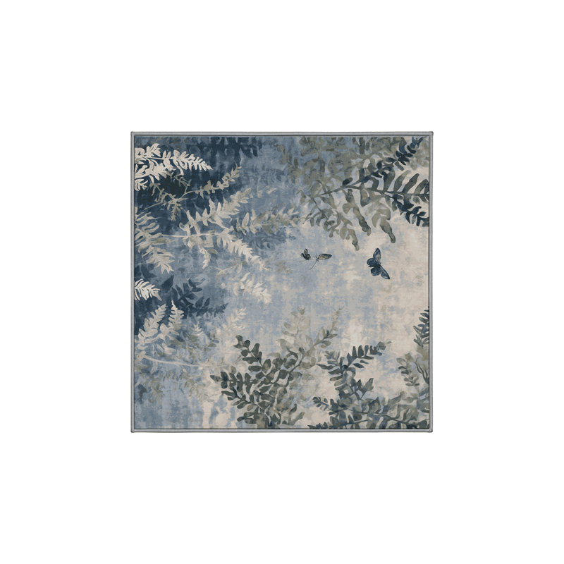 Tapis gris lavable à la machine, Carré 4 pi