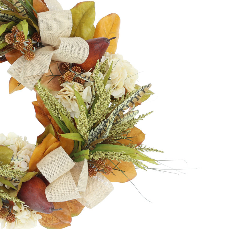 23" Heather and Hydrangea Fall Wreath