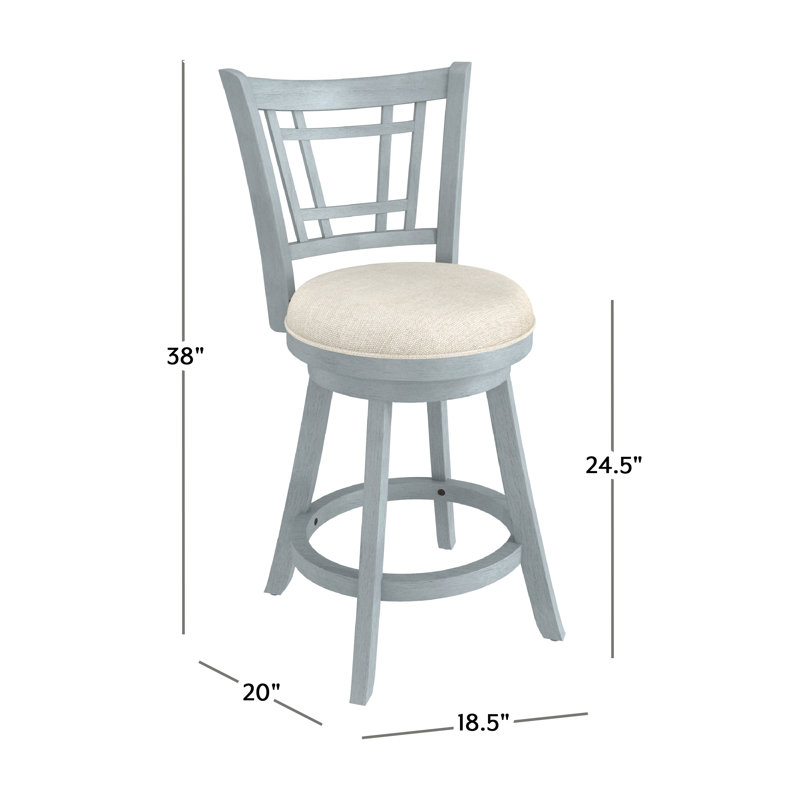 Tabouret de bar et de comptoir pivotant Henock, Tabouret de comptoir (siège d'une hauteur de 24,5, Bleu