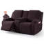 Wald Stretch Jacquard Recliner Chair Loveseat Couch With Console Cover-47817404