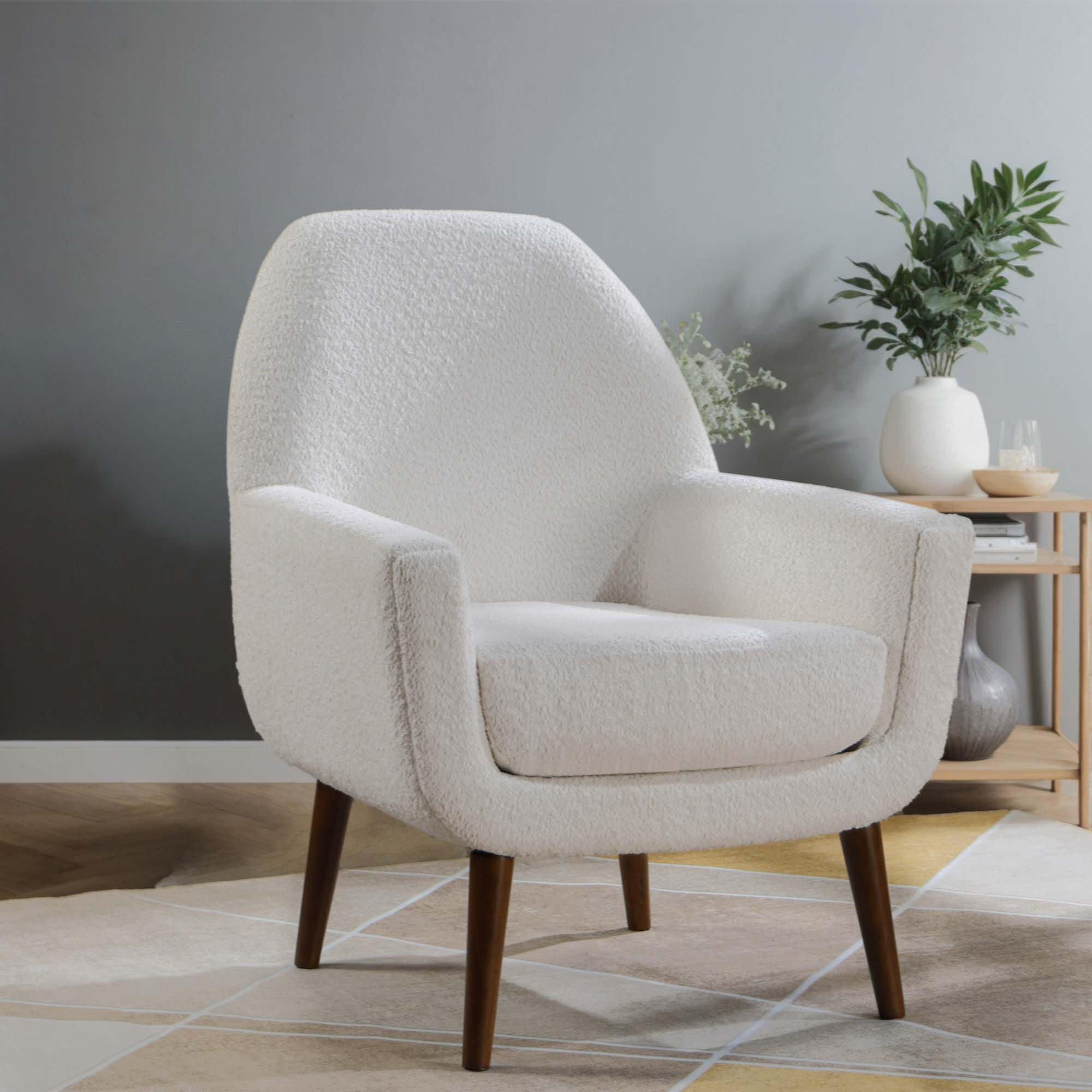 George Oliver Mid-Century Boucle Arm Chair - Wayfair Canada