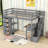 6 Drawers Twin Loft Bed With Desk, Shelves, Storage Staircase And Safety Guardrails-1507360105