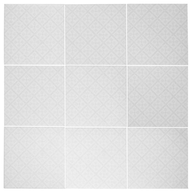 Carreau de porcelaine à motif et murs 8 "x 8" Etiquette, Blanc