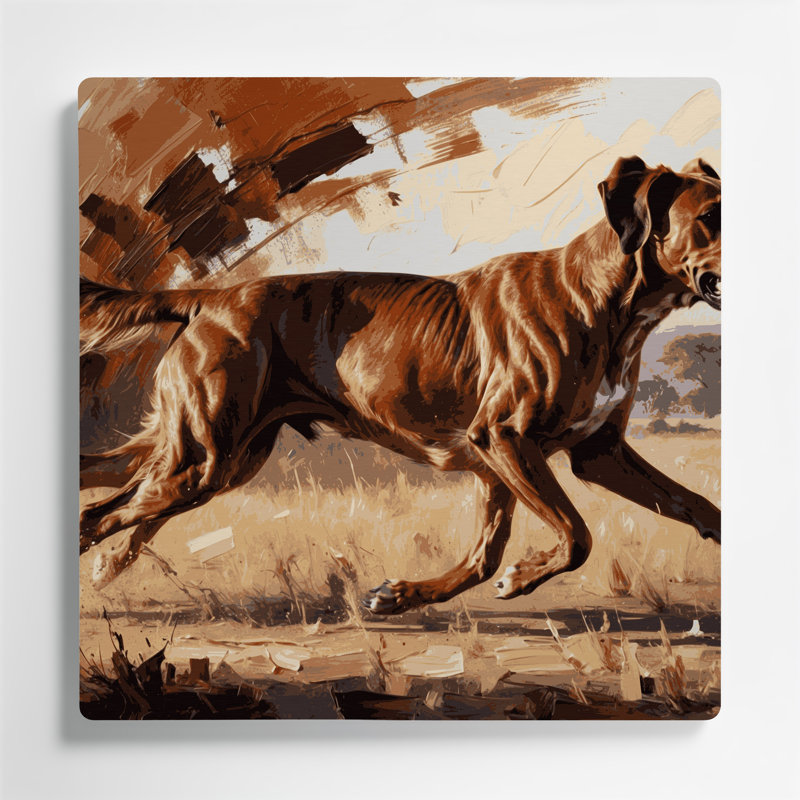Chiens rhodésiens Ridgeback, art mural en métal brun, H 16 po x l 16 po