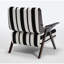 Chaises d'appoint de confort, chaise rayée moderne en bois de tissu pour le bureau à la maison