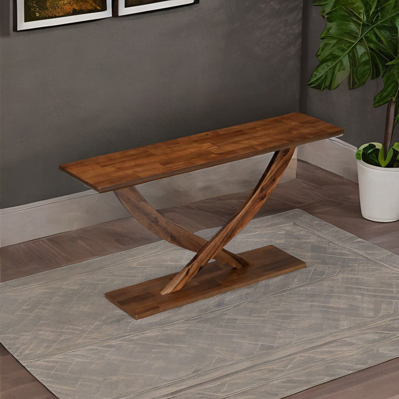 Console avec pieds croisés, Brun