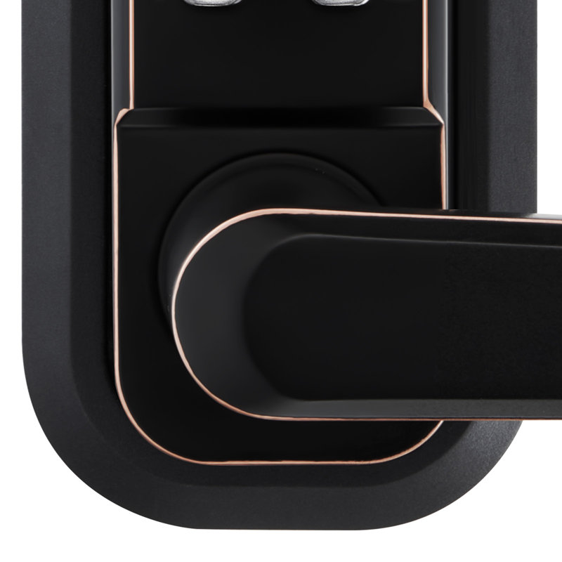 Verrouillage mécanique de porte d'entrée sans clé, mise à niveau 2.0 du code, code 4-7 chiffres, serrure de porte à bouton-poussoir simple face avec poignée, verrouillage automatique, pour l'intérieur ou l'extérieur, bronze huilé
