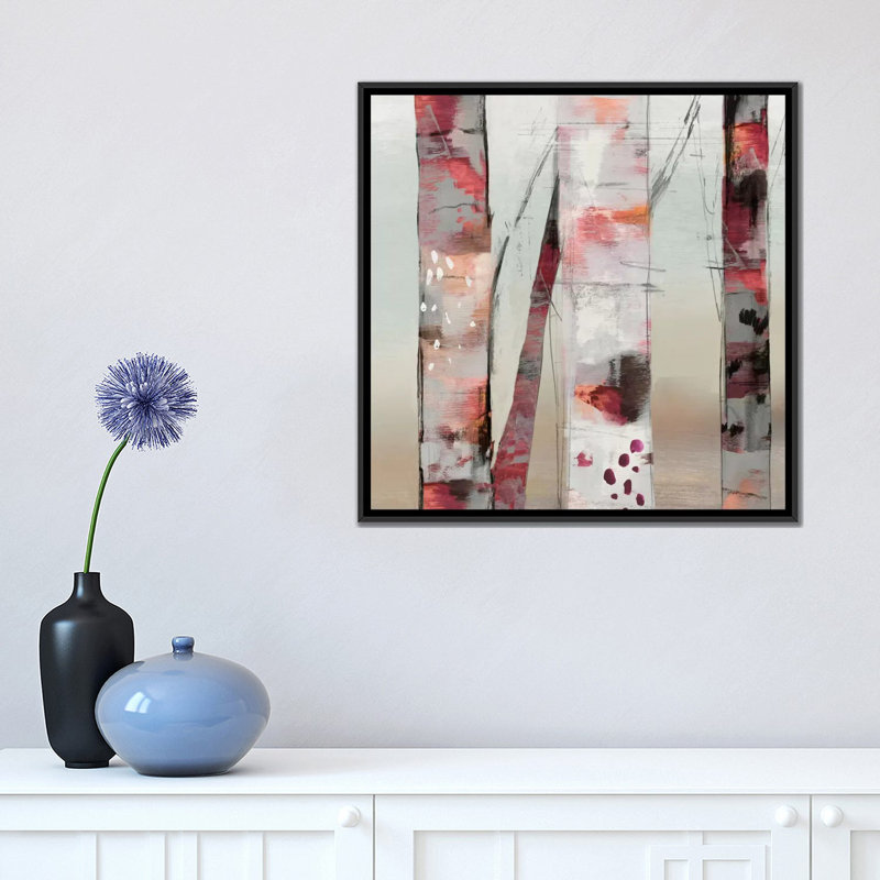 «Sunset Birch III» par Allison Pearce - reproduction d'art sur toile tendue, H 18 po x l 18 po x P 1,5 po, Pas de tapis
