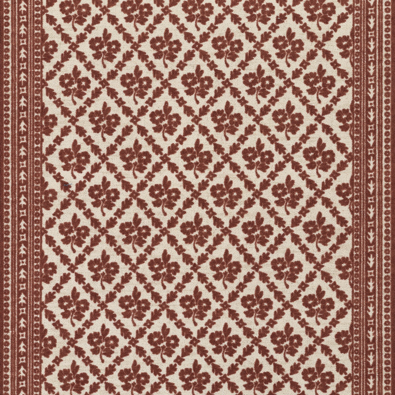Momeni Bibury Traditional Floral Wool and Nylon Brick Red Area Rug, Runner 2'3" x 7'6"