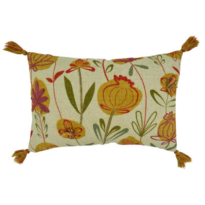 Blossom Collection Floral Cotton Pillow Cover