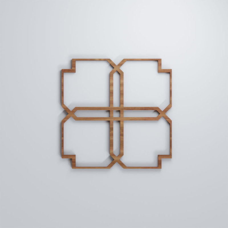 Panneaux muraux décoratifs Englewood, Noyer, H 7 3/8 po x l 7 3/8 po x P 3/8 po